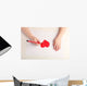 Close-up of child hands drawing a red heart Wall Decal