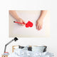 Close-up of child hands drawing a red heart Wall Decal