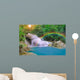 Wonderful Waterfall with rainbows in deep forest at national par Wall Decal
