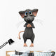 Cartoon mouse with big sad eyes. Wall Decal