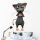 Cartoon mouse with big sad eyes. Wall Decal