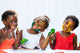 Small African girls showing painted faces Wall Decal