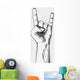 Hand in rock sign Wall Decal