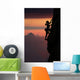 Elegant Female Alpine Climber Wall Decal
