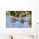 Elefantenfamilie durchquert Flu&szlig; Kr&uuml;ger Nationalpark S&uuml;dafrika Wall Decal