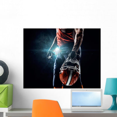 American Football Sportsman Player In Stadium Wall Decal shown on a wall