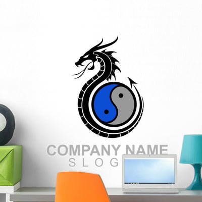 Dragon Wall Decal shown on a wall