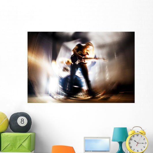 Tocando la guitarra. Fondo abstracto de m&uacute;sica. M&uacute;sica rock Wall Decal