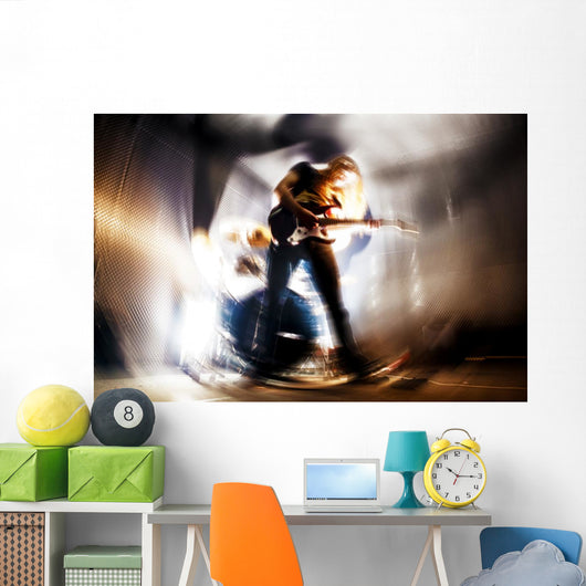 Tocando la guitarra. Fondo abstracto de m&uacute;sica. M&uacute;sica rock Wall Decal