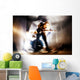 Tocando la guitarra. Fondo abstracto de m&uacute;sica. M&uacute;sica rock Wall Decal