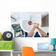 Male Plumber Using Plunger In Bathroom Sink Wall Decal