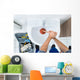 Male Plumber Using Plunger In Bathroom Sink Wall Decal