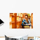 Woman student in college library Wall Decal
