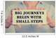 businesswoman retro card big journeys begin with small steps  Wall Decal