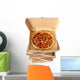Freshly baked Pizza with stack of delivery boxes Wall Decal