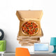 Freshly baked Pizza with stack of delivery boxes Wall Decal
