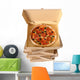 Freshly baked Pizza with stack of delivery boxes Wall Decal