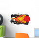 Flaming Red Fastball Wall Decal