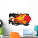 Flaming Red Fastball Wall Decal