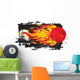 Flaming Red Fastball Wall Decal