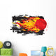 Flaming Red Fastball Wall Decal