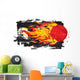 Flaming Red Fastball Wall Decal