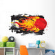 Flaming Red Fastball Wall Decal