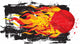 Flaming Red Fastball Wall Decal