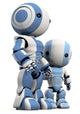 3D Robot Father and Son Wall Decal