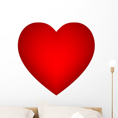 Vector Red Heart Wall Decal shown on a wall