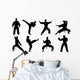 karate silhouettes Wall Decal