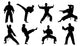 karate silhouettes Wall Decal