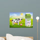 Cute cow and milk pack Wall Decal