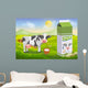 Cute cow and milk pack Wall Decal