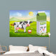 Cute cow and milk pack Wall Decal