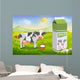 Cute cow and milk pack Wall Decal