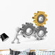 3D Mannchen Mit Zahnrader Wall Decal