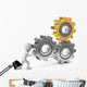 3D Mannchen Mit Zahnrader Wall Decal