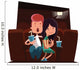 Cute couple at cinema theatre illustration cartoon character Wall Decal