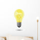 Gl&uuml;hbirne hell auf weiss Wall Decal