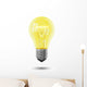 Gl&uuml;hbirne hell auf weiss Wall Decal