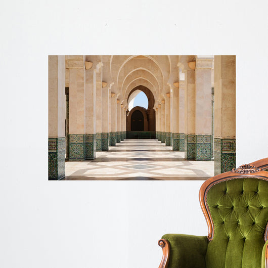 Morocco. Arcade of Hassan II Mosque in Casablanca Wall Decal
