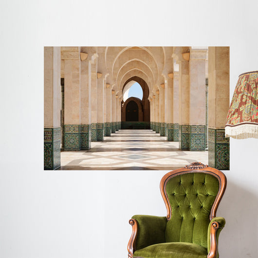 Morocco. Arcade of Hassan II Mosque in Casablanca Wall Decal