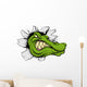 Crocodile or alligator head breaking through wall Wall Decal