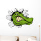 Crocodile or alligator head breaking through wall Wall Decal