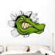 Crocodile or alligator head breaking through wall Wall Decal