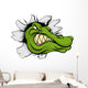 Crocodile or alligator head breaking through wall Wall Decal