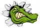 Crocodile or alligator head breaking through wall Wall Decal