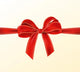 Realistic Red Bow With Ribbon With Light Yellow Lines Wall Decal