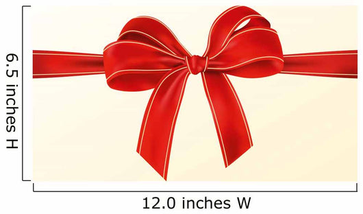 Realistic Red Bow With Ribbon With Light Yellow Lines Wall Decal